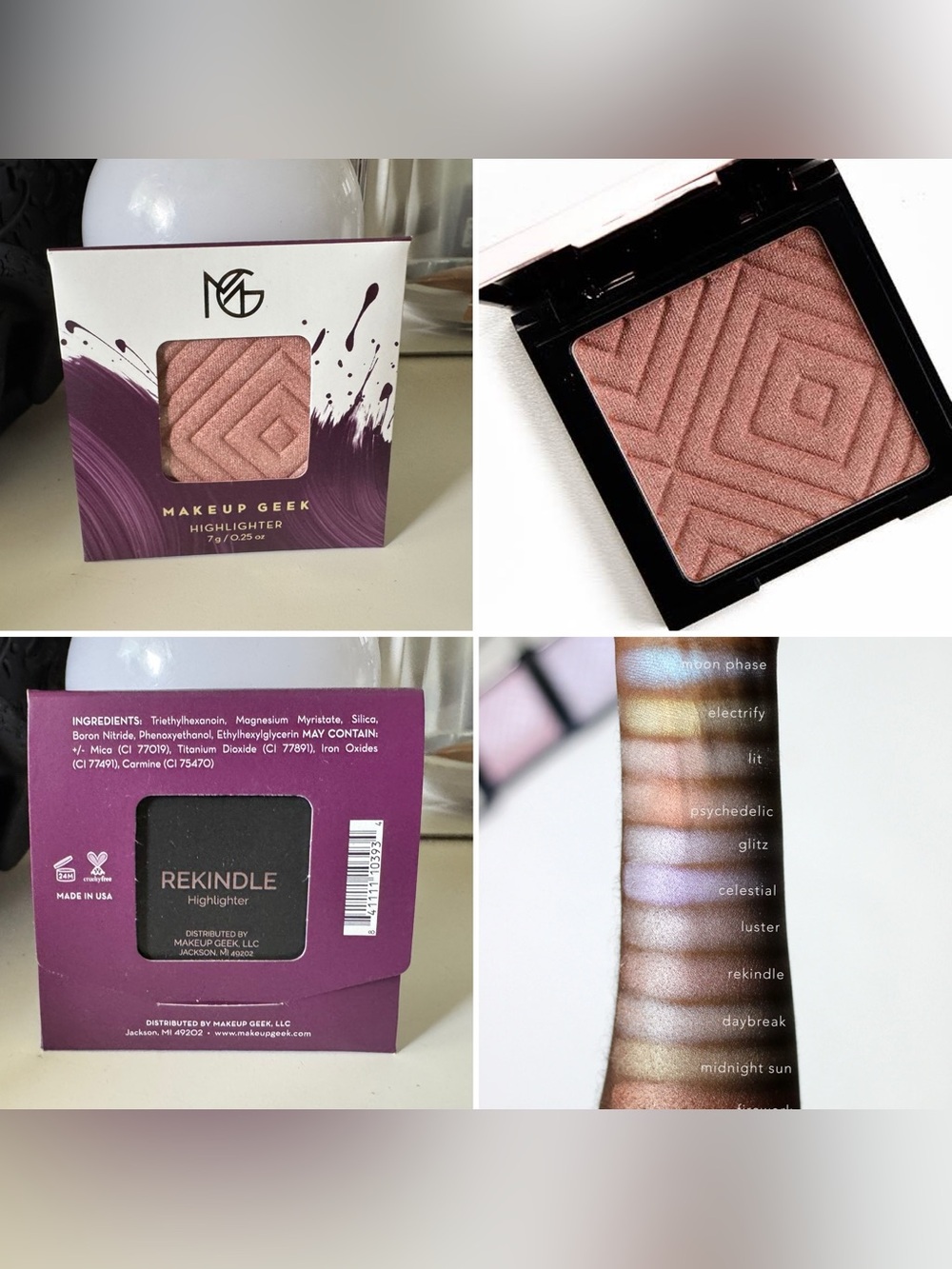 3/$15 Makeup Geek Highlighter Single Pan Rekindle Cruelty Free & Vegan